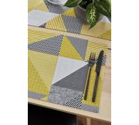 Catherine Lansfield Dining Larsson Geo 30x46 cm Placemat Pair Ochre