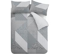 Catherine Lansfield Larsson Geo Reversible Double Duvet Cover Set with Pillowca