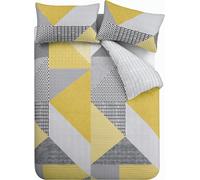 Catherine Lansfield Larsson Geo Reversible Double Duvet Cover Set with Pillowca