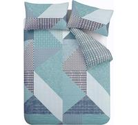 Catherine Lansfield Larsson Geo Reversible Double Duvet Cover Set with Pillowca