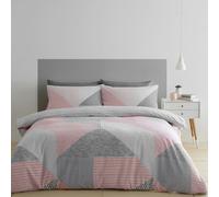 Catherine Lansfield Larsson Geo Duvet Cover Set Pink