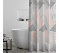 Catherine Lansfield Larsson Geo Shower Curtain Blush, TW/44750/W/SCT/BLH