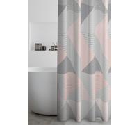 Catherine Lansfield Larsson Geo Shower Curtain Blush, TW/44750/W/SCT/BLH