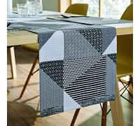 Catherine Lansfield Larsson Geo Table Runner Grey KT/44750/W/TRN220/GY
