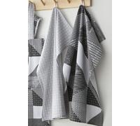Catherine Lansfield Larsson Geo Monochrome Pair of Tea Towels