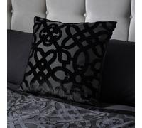Catherine Lansfield Lattice Cut Velvet 43X43Cm Cushion Black