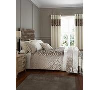 Catherine Lansfield Lattice Cut Velvet Quilted 220x230cm Bedspread Natural