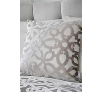 Catherine Lansfield 'lattice Cut Velvet' Cushion In Natural Natural 43cm x 43cm