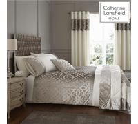 Catherine Lansfield Lattice Cut Velvet Double Duvet Cover Set with Pillowcases Natural