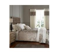 Catherine Lansfield Lattice Cut Velvet Duvet Cover Set Natural