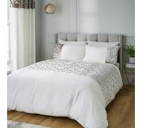 Catherine Lansfield Lattice Cut Velvet Duvet Cover Set - Natural - Super King