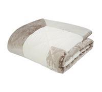 Catherine Lansfield Lattice Cut Velvet Quilted 220x230cm Bedspread Natural