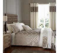 Catherine Lansfield Lattice Cut Velvet King Duvet Set Natural