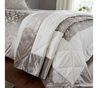 Catherine Lansfield Lattice Cut Velvet Bedspread Natural - Natural