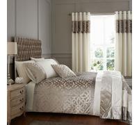 Catherine Lansfield Lattice Cut Velvet Reversible Duvet Cover Set, Natural