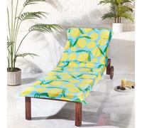 Catherine Lansfield Lemons Cotton 92x180cm Beach Sun Lounger Towel Aqua Blue