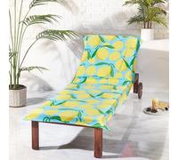 Catherine Lansfield Lemons Cotton 92x180cm Beach Sun Lounger Towel Aqua Blue