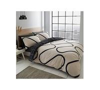 Catherine Lansfield Linear Curve Duvet Cover Set Black