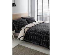 Catherine Lansfield 'Linear Curve Geometric' Duvet Set in Black | Size: Single Catherine Lansfield Black Single