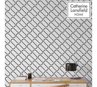 Muriva White/black Geometric 3D Effect Patterned Wallpaper