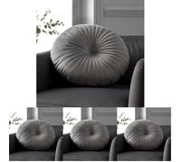 Catherine Lansfield Living Round Cushion 40x40cm Cushion Grey (Pack of 4)