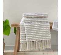 Catherine Lansfield Living Stab Stitch 125x150 cm Blanket Throw Natural