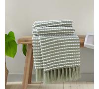 Catherine Lansfield Living Stab Stitch 125x150 cm Blanket Throw Sage Green