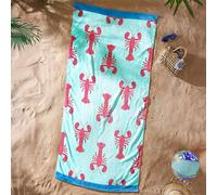 Catherine Lansfield Lobster 76x160cm Cotton Beach Towel Red