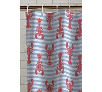 Catherine Lansfield Shower Curtain Panel Lobster - 180 x 180 cm - Red
