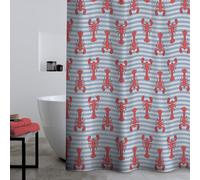 Catherine Lansfield Lobster 180x180cm Shower Curtain Panel Red