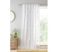 Catherine Lansfield Lorna Embroidered Daisy Slot Top Voile Natural