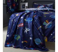 Catherine Lansfield Lost In Space Cosy Fleece 130X170Cm Blanket Throw Blue