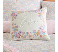 Catherine Lansfield 'Love' Embroidered Cushion in Natural | Size: 45 cm x 45 cm Catherine Lansfield Natural 45 cm x 45 cm
