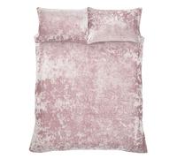 Catherine Lansfield Crushed Velvet Super King Duvet Set Blush