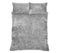Catherine Lansfield Luxury Crushed Velvet Duvet Cover Bedroom Collection Silver