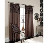 Catherine Lansfield Luxury Curtains 117 x 183cm Amelia Mocha Brown