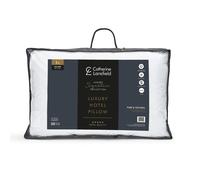 Catherine Lansfield Luxury Hotel Pillow Satin Stripe 300TC Medium Firmness WHITE