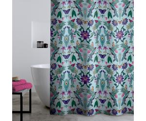 Catherine Lansfield Maya Tropical Shower Curtain - Blue
