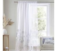 Catherine Lansfield MEADOWSWEAT Floral White Curtain 140 x 122 (Pair)