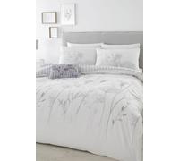 Catherine Lansfield Meadowsweet Floral Reversible Single Duvet Cover Set with Pillowcase White