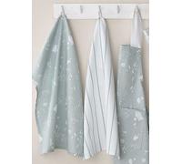 Catherine Lansfield Meadowsweet Floral Green Tea Towels Pair Green