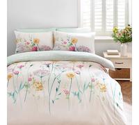Catherine Lansfield Meadowsweet Floral Reversible Single Duvet Cover Set with Pillowcase Bright