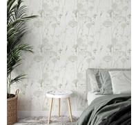 Catherine Lansfield Meadowsweet Floral Sage Wallpaper Wall Paper Roll