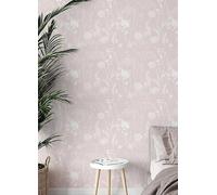 Catherine Lansfield Meadowsweet Floral Wallpaper Blush