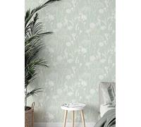 Catherine Lansfield Meadowsweet Floral Wallpaper Green