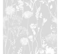Catherine Lansfield Meadowsweet Floral Wallpaper In Grey Grey One Size