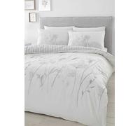 Catherine Lansfield Meadowsweet Floral White & Grey Duvet Set White/grey