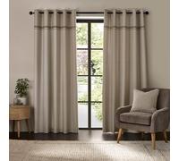 Catherine Lansfield Melville 46x54 Inch Lined Eyelet Curtains Two Panels Natural