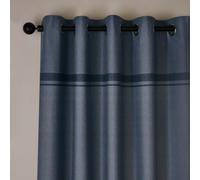 Catherine Lansfield Curtains Melville Lined Eyelet Blue 117 x 183 cm Two Panels