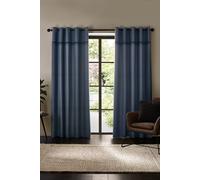 Catherine Lansfield 'Melville' Lined Eyelet Curtains in Blue | Size: 168 cm width x 229 cm drop Catherine Lansfield Blue 168 cm width x 229 cm drop